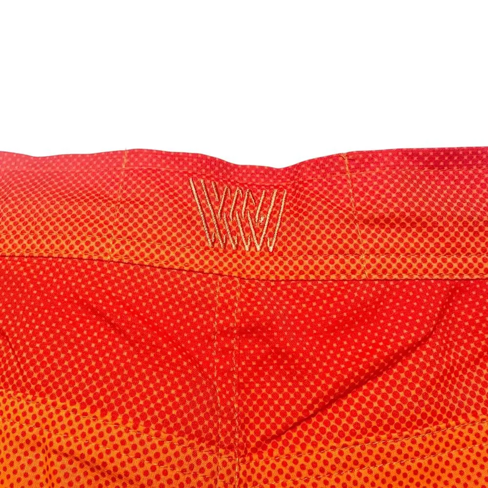 Mack Weldon | Men | Orange Spark Pulse Stripe Beach Swim Board Shorts | Sz 33/34